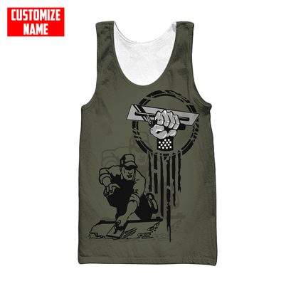 US Concrete Finisher Tool Pride Custom name 3D Printed Shirts