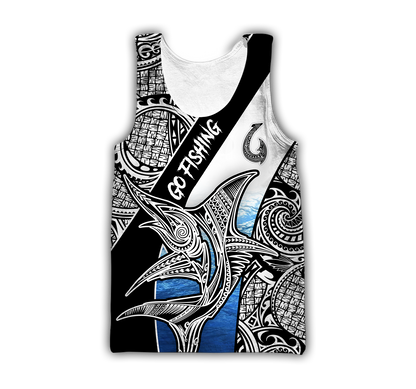 Amazing Polynesian Go Fishing Marlin Fish Personalized Unisex Deluxe Hoodie ML