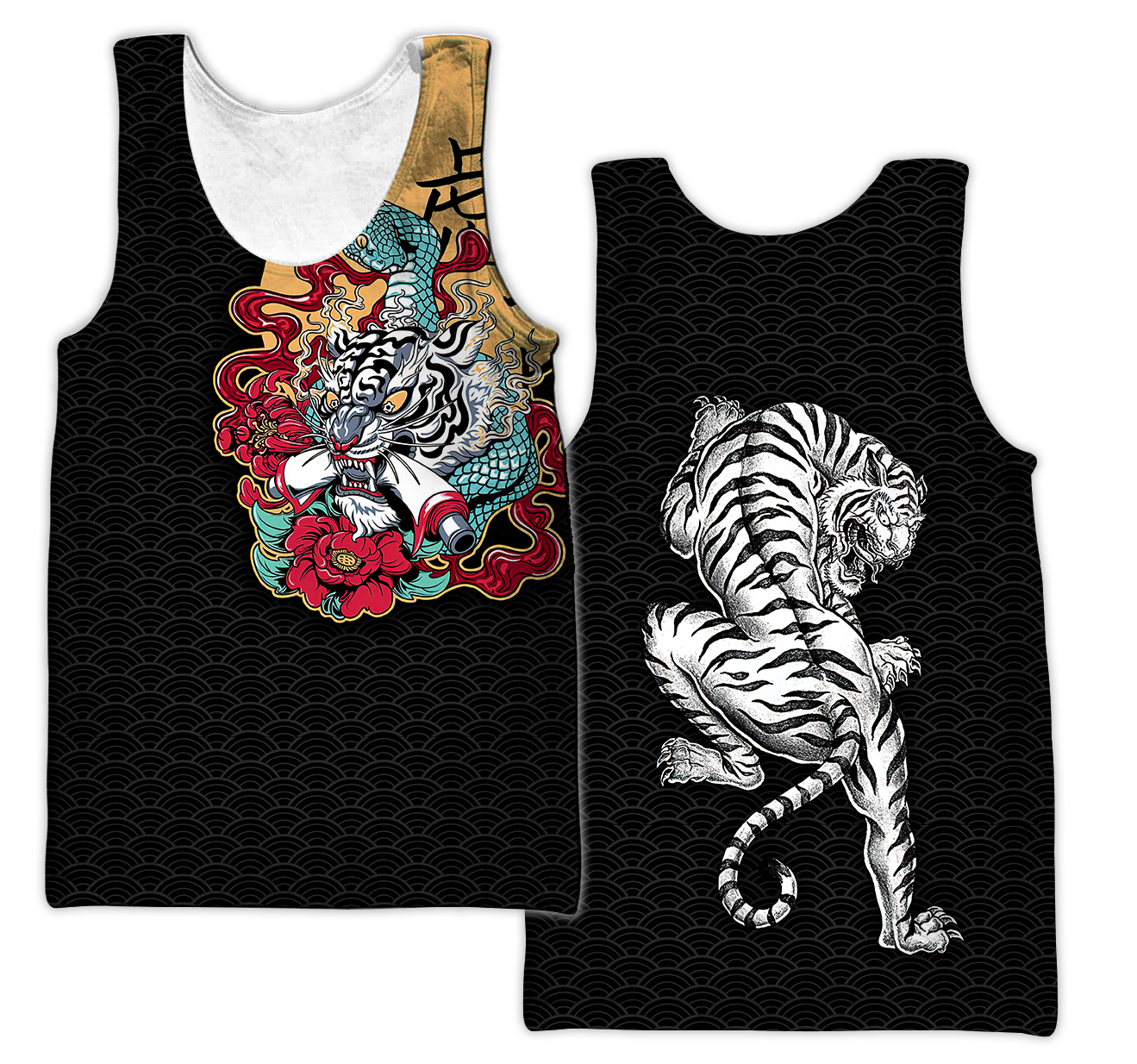 Custom Name Japanese Tiger 3D All Over Printed Unisex Shirts