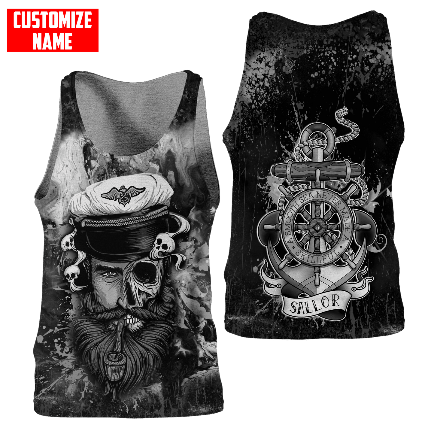 Customized name A Smooth Sea Never Made A Skillful Sailor 3D Printed Shirts