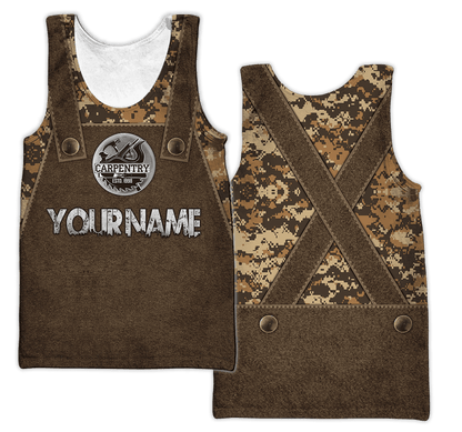 Personalized Name Carpenter 3D All Over Printed Unisex Shirts Camo