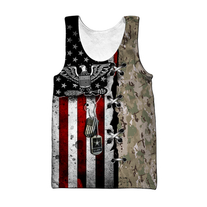 US Army Veteran American Flag 3D All Over Printed Shirts