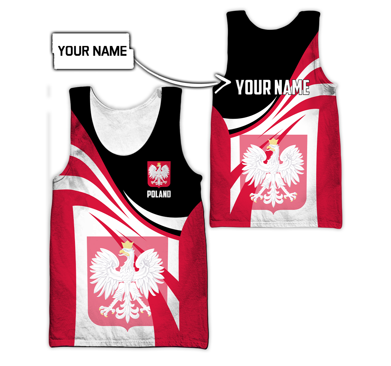 Personalized Polska 3D All Over Printed Unisex Hoodie