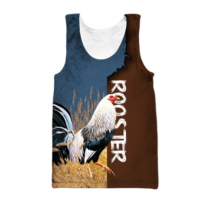Premium White Rooster 3D All Over Printed Unisex Shirts