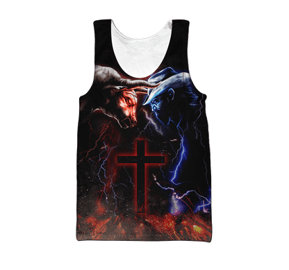 Tmarc Tee Bull Riding Red Blue Fight Cross 3D All Over Printed Unisex Shirts