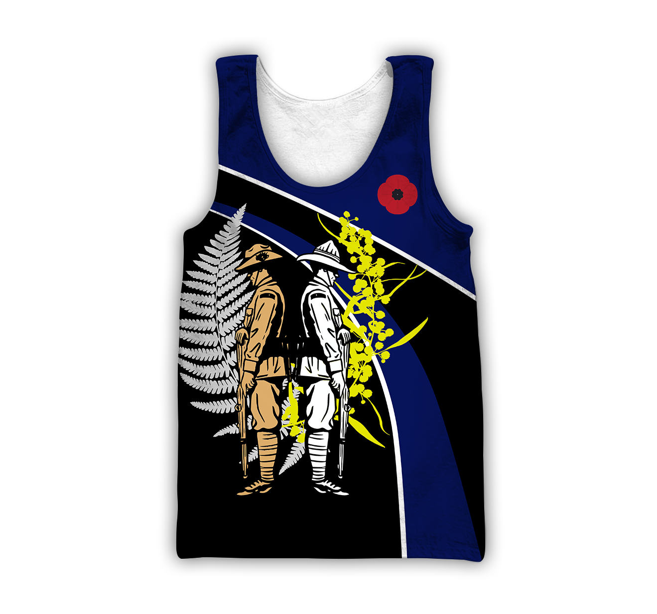 Tmarc Tee The ode fern-wattle Australia and Kiwi blue 3D print shirts