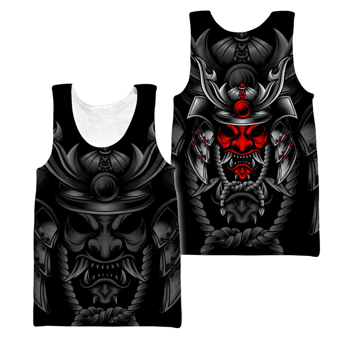 Custom Name Samurai Red Mask 3D All Over Printed Unisex Shirts