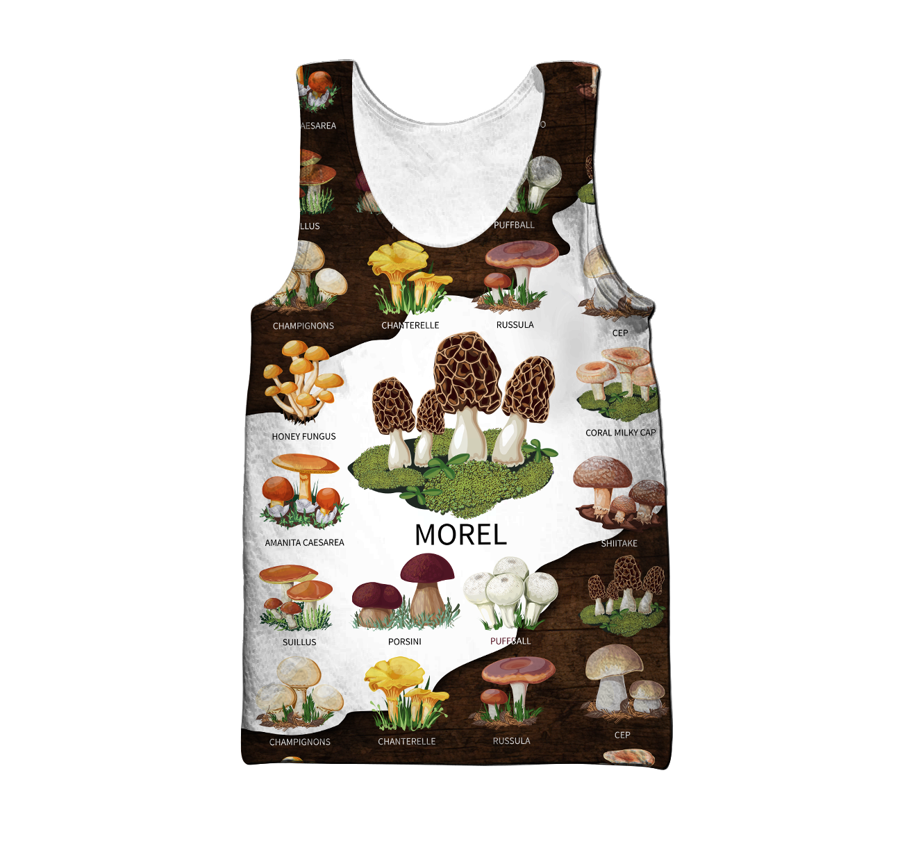 Edible mushroom hunting world 3d print shirts