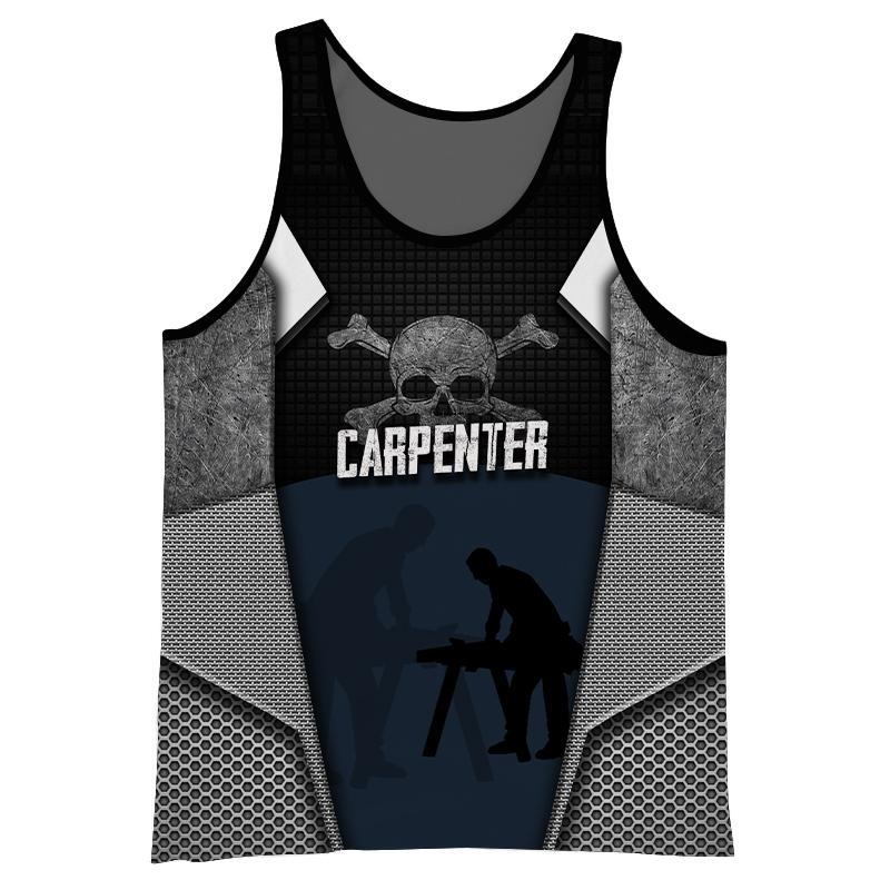 Personalized Name Carpenter 3D All Over Printed Unisex Shirts Metal Skull