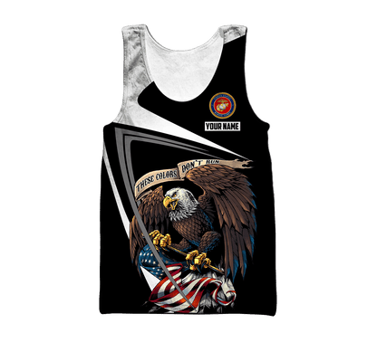 Custom name US Marine Corps Veteran 3D printed shirts Proud Military