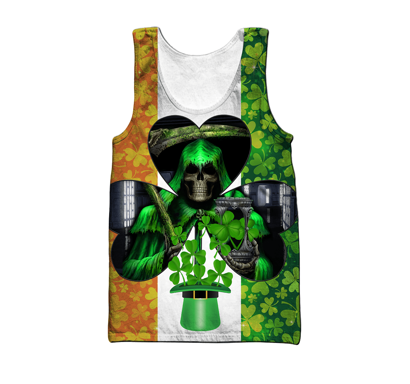 Happy St Patrick's Day Irish Skull 3D All Over Printed Unisex