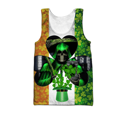 Happy St Patrick's Day Irish Skull 3D All Over Printed Unisex
