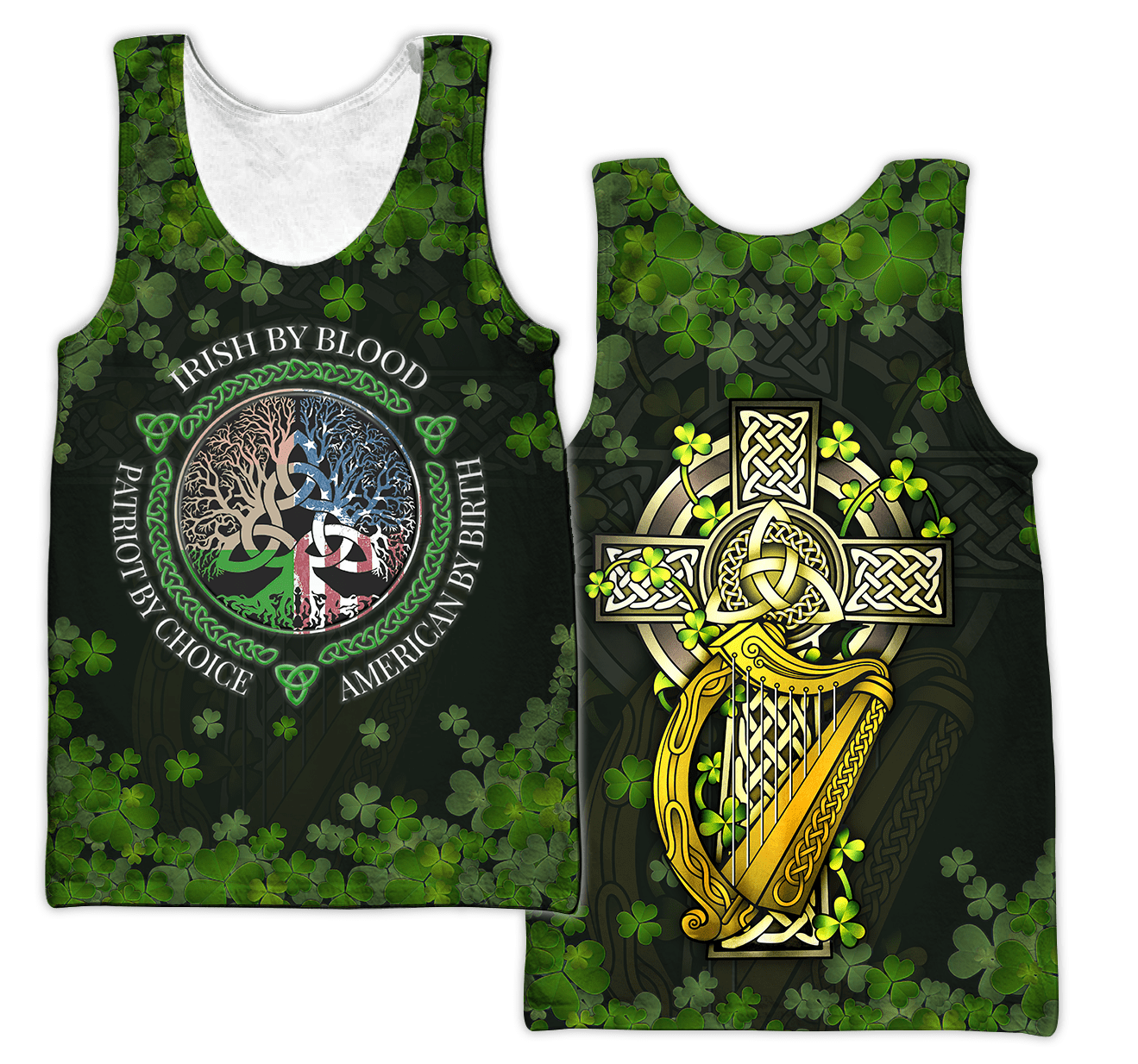 Irish 3D All Over Printed Unisex Shirts Saint Patrick's Day Irish By Blood