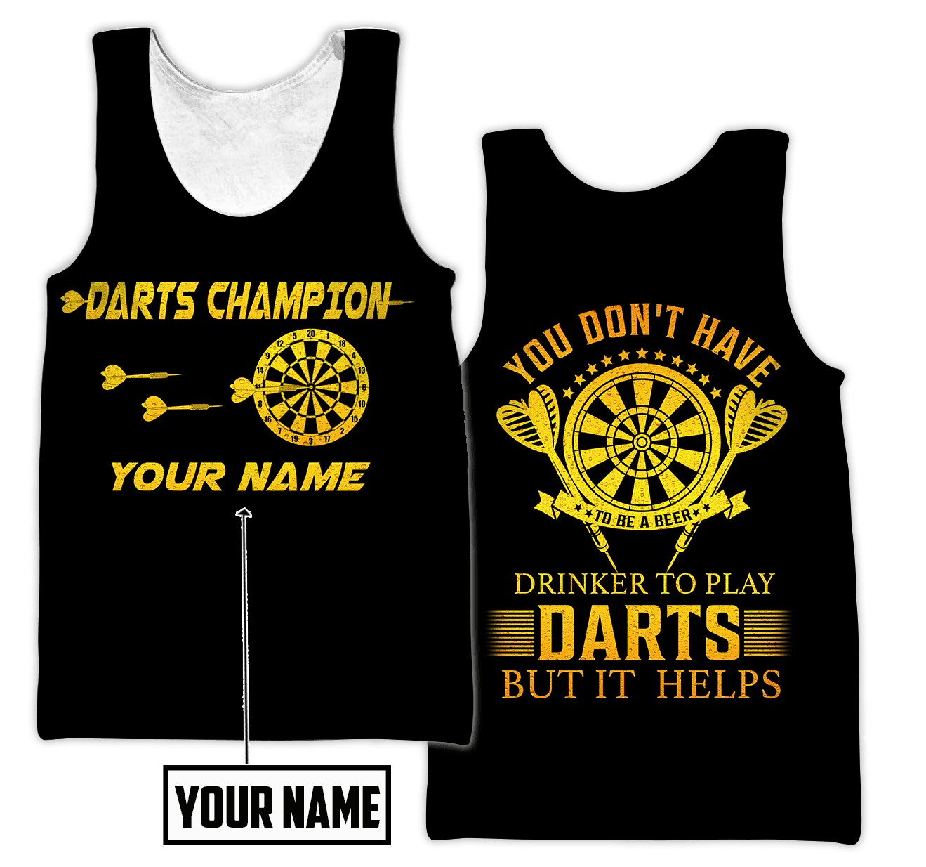 Darts Player No4 You Don't Have To Be A Beer 3D Printed Personalized Unisex Hoodie ML