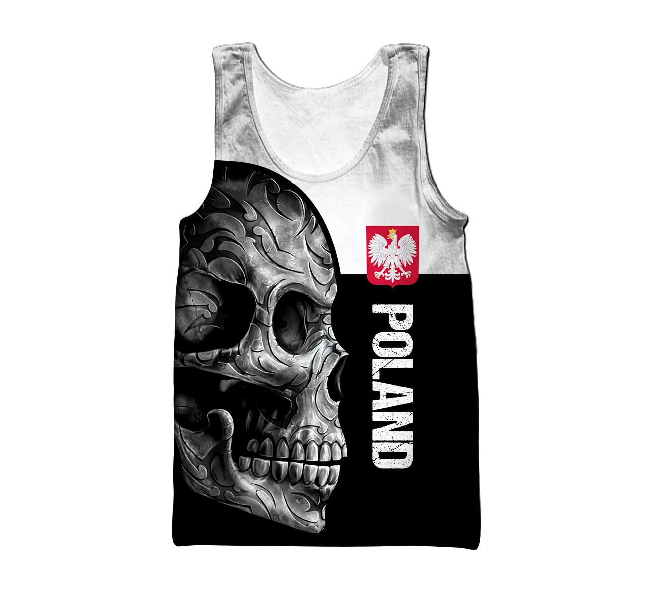 Personalized Polska Skull 3D All Over Printed Unisex Hoodie