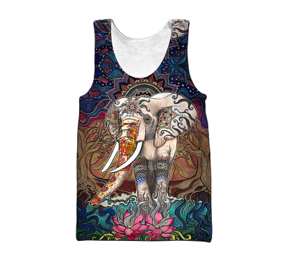 Mandala 3D All Over Printed Unisex Shirts Mandala Elephant