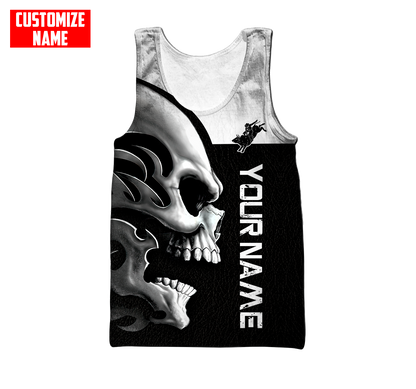 Personalized Name Rodeo Skull 3D All Over Printed Unisex Shirts Bull Riding