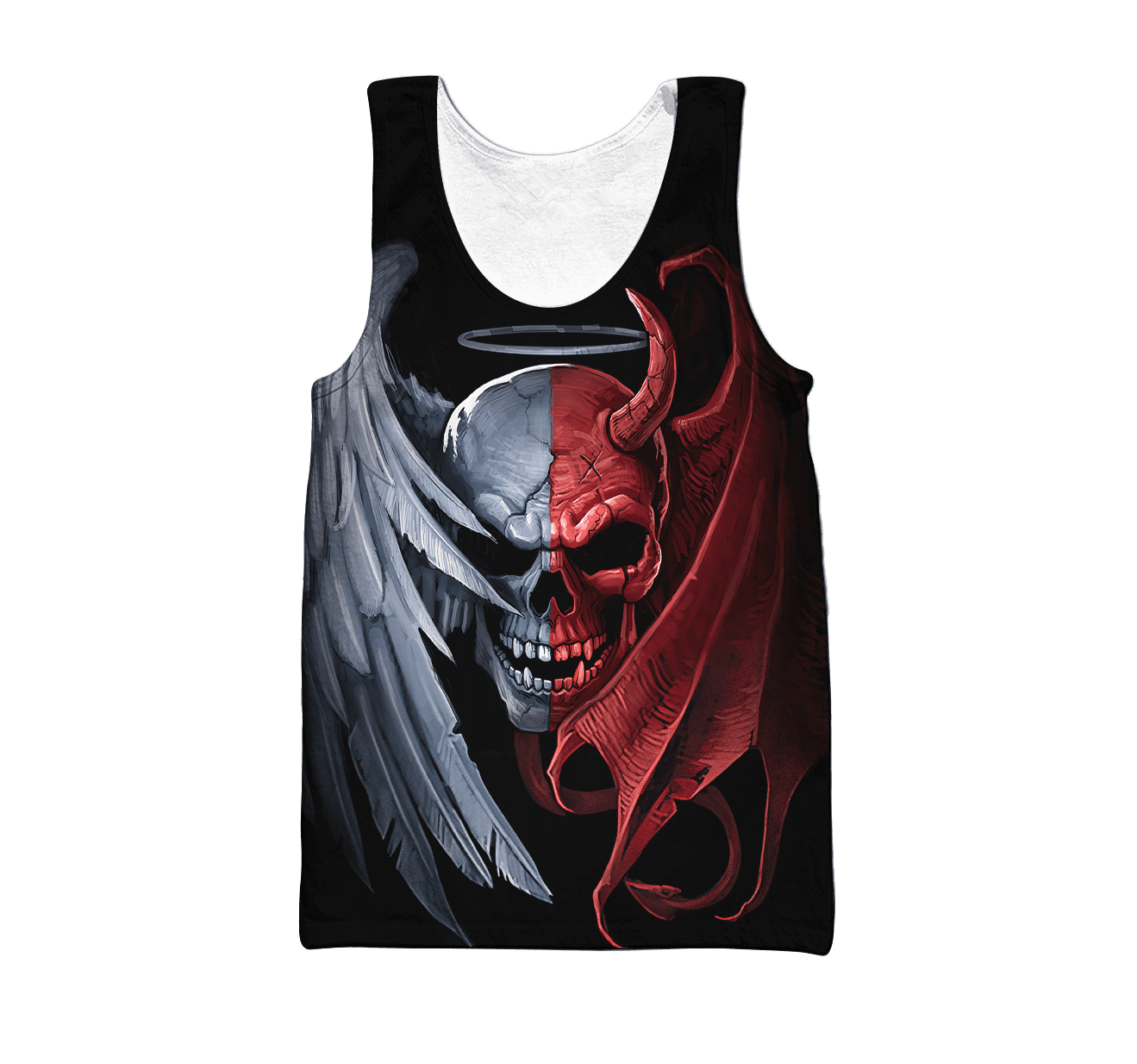 Tmarc Tee Gentle And Evil Skull 3D All Over Printed Unisex Shirts