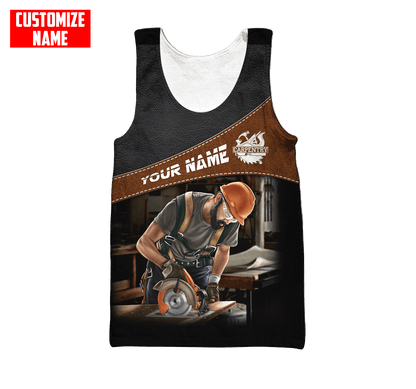 Personalized Name Carpenter 3D All Over Printed Unisex Shirts Leather Texture Ver3