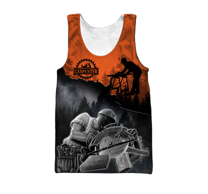 Personalized Name Carpenter 3D All Over Printed Unisex Shirts Orange Ver 2