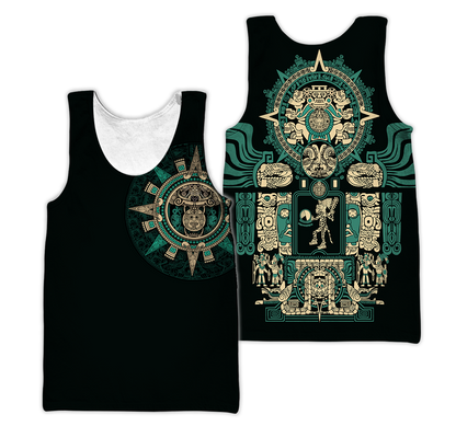 Aztec Mexican Blue 3D All Over Printed Unisex Shirts no1