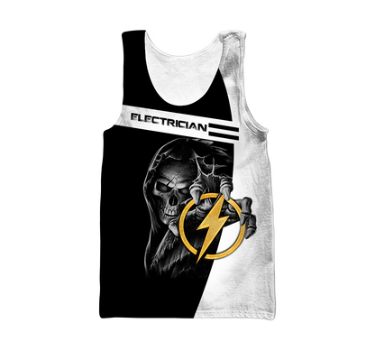 Premium Skull Electrician All Over Printed Shirts For Men And Women MEI