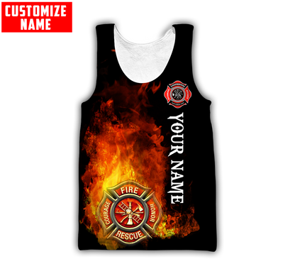 Customize Name Firefighter 3D All Over Printed Unisex Shirts