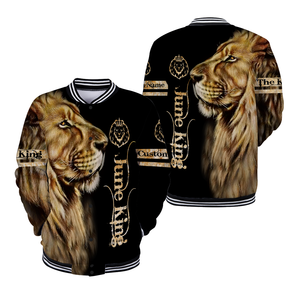 Custom Name June King Lion  3D All Over Printed Unisex Shirts
