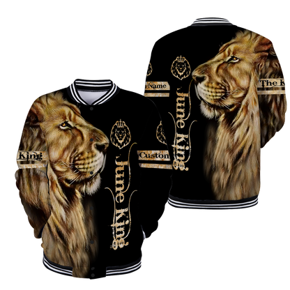 Custom Name June King Lion  3D All Over Printed Unisex Shirts