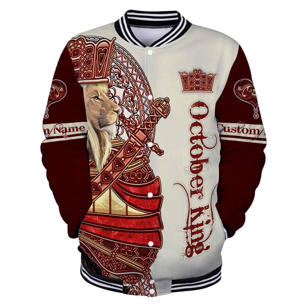 Custom Name October King Lion  3D All Over Printed Unisex Shirts