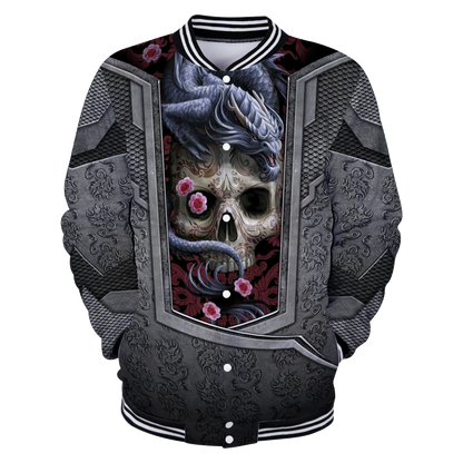 3D Tattoo and Dungeon Dragon Hoodie HAC020110-Apparel-NM-Baseball jacket-S-Vibe Cosy™