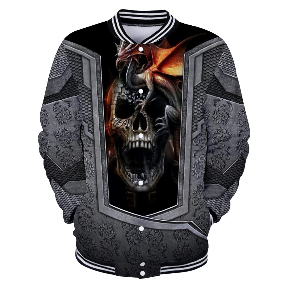 3D Tattoo and Dungeon Dragon Hoodie HAC020112-Apparel-NM-Baseball jacket-S-Vibe Cosy™