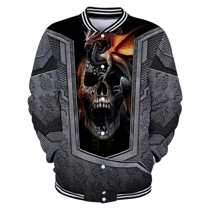3D Tattoo and Dungeon Dragon Hoodie HAC020112-Apparel-NM-Baseball jacket-S-Vibe Cosy™