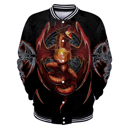 3D Armor Tattoo and Dungeon Dragon Hoodie HAC140102-Apparel-NM-Baseball jacket-S-Vibe Cosy™