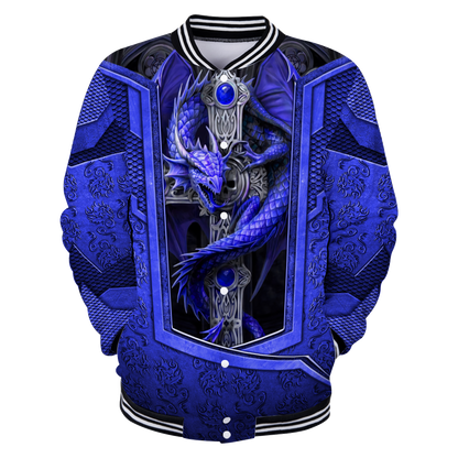 3D Tattoo and Dungeon Dragon Hoodie HAC301202-Apparel-NM-Baseball jacket-S-Vibe Cosy™