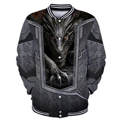 3D Tattoo and Dungeon Dragon Hoodie HAC27125-Apparel-NM-Baseball jacket-S-Vibe Cosy™