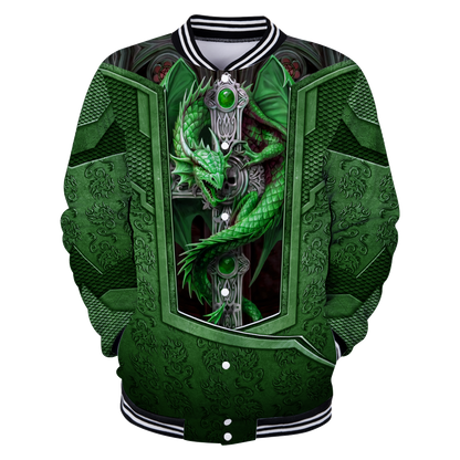 3D Tattoo and Dungeon Dragon Hoodie HAC27124-Apparel-NM-Baseball jacket-S-Vibe Cosy™