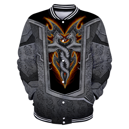 3D Tattoo and Dungeon Dragon Hoodie HAC020108-Apparel-NM-Baseball jacket-S-Vibe Cosy™