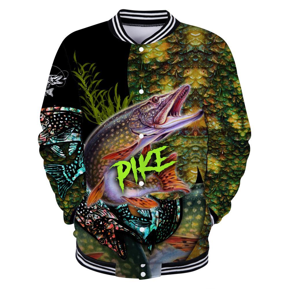 Northern Pike Fishing on skin 3D all over printing shirts for men and women