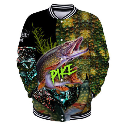 Northern Pike Fishing on skin 3D all over printing shirts for men and women