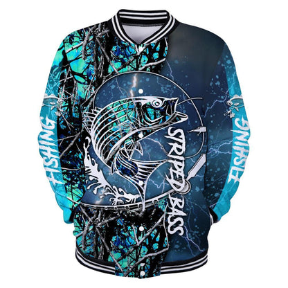 Striped Bass Fishing water camo all over printed shirts for men and women