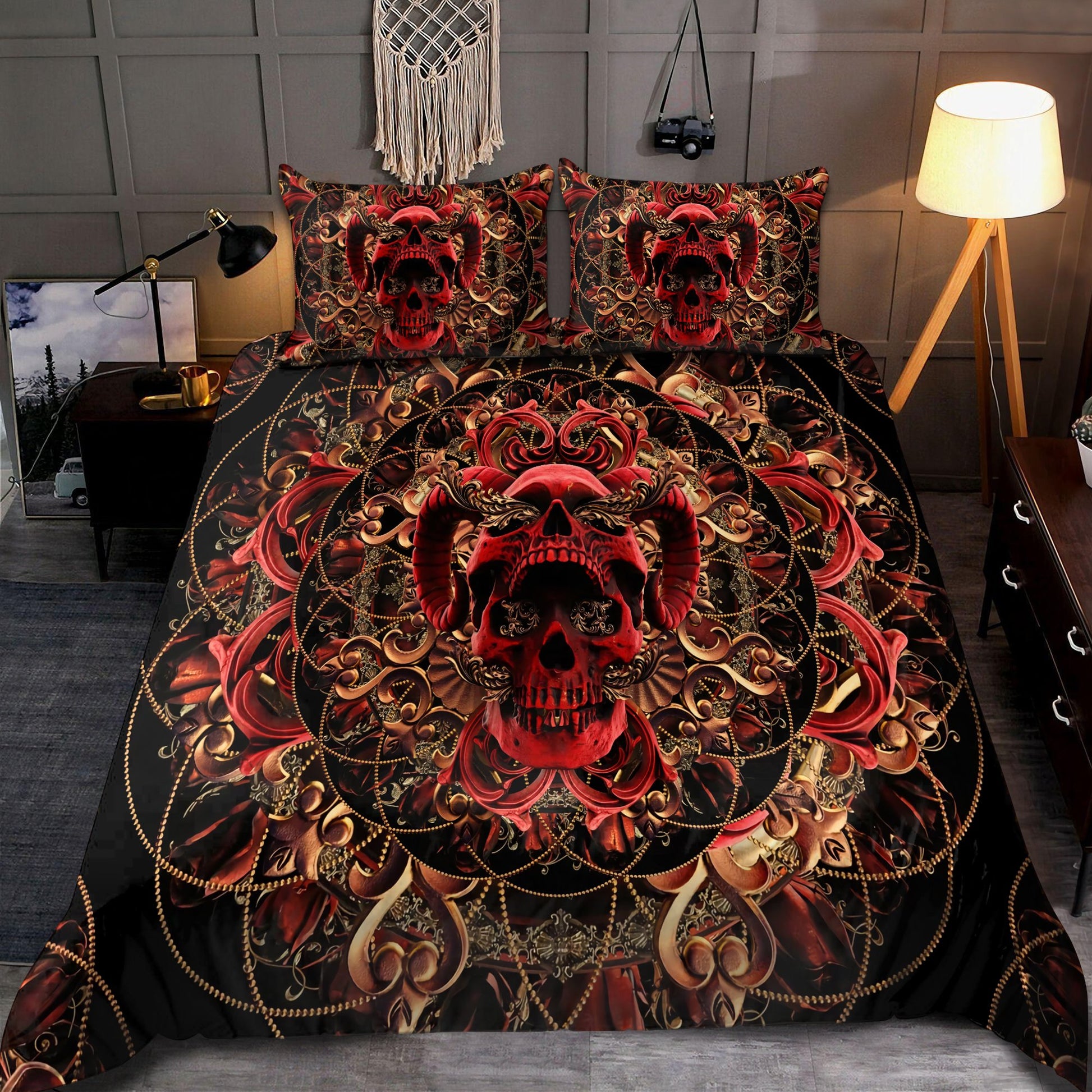 Skull & Rose Bedding Set HAC210703-NM-Bedding Set-NM-Twin-Vibe Cosy™