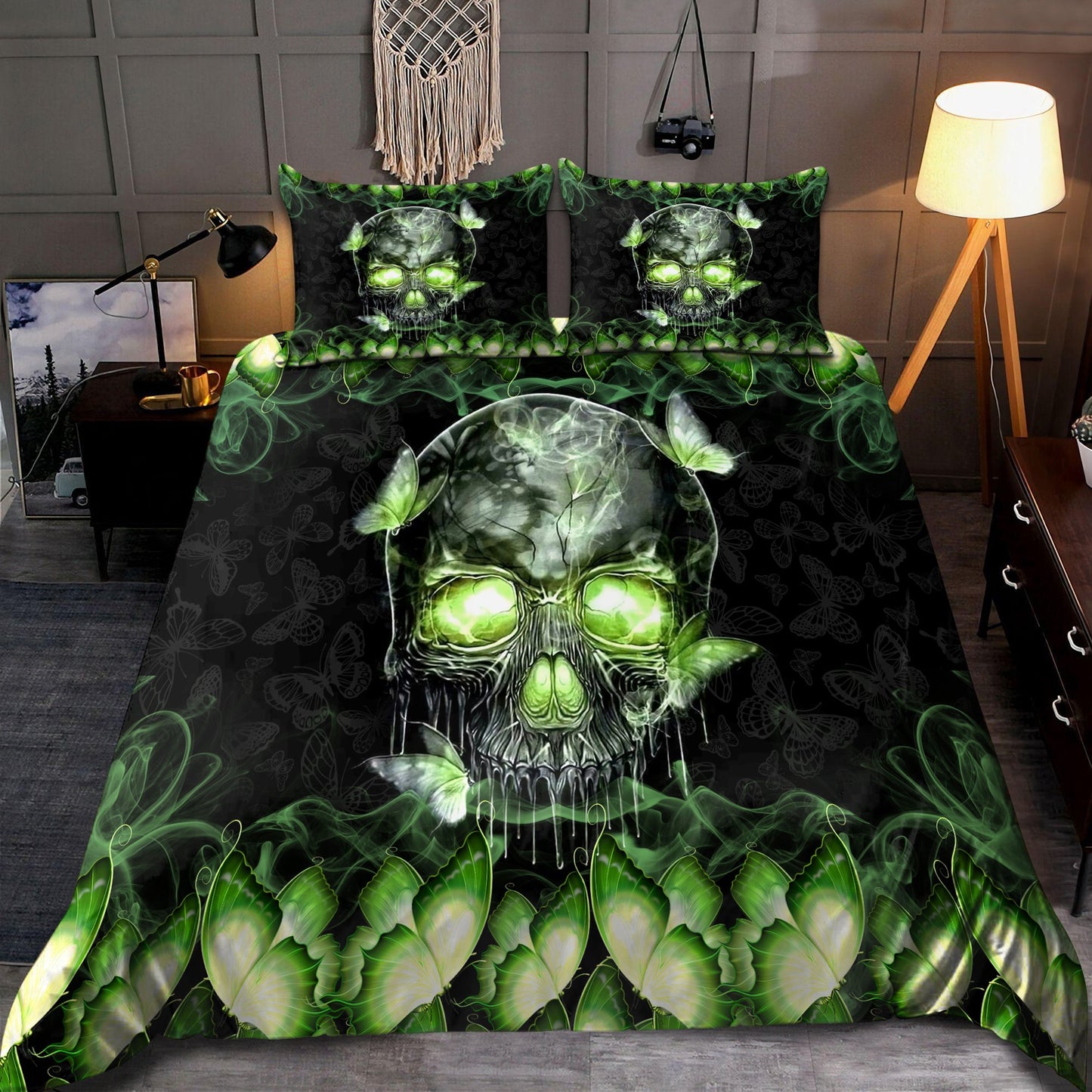 Skull & Butterfly Bedding Set HAC210702-NM-Bedding Set-NM-Twin-Vibe Cosy™