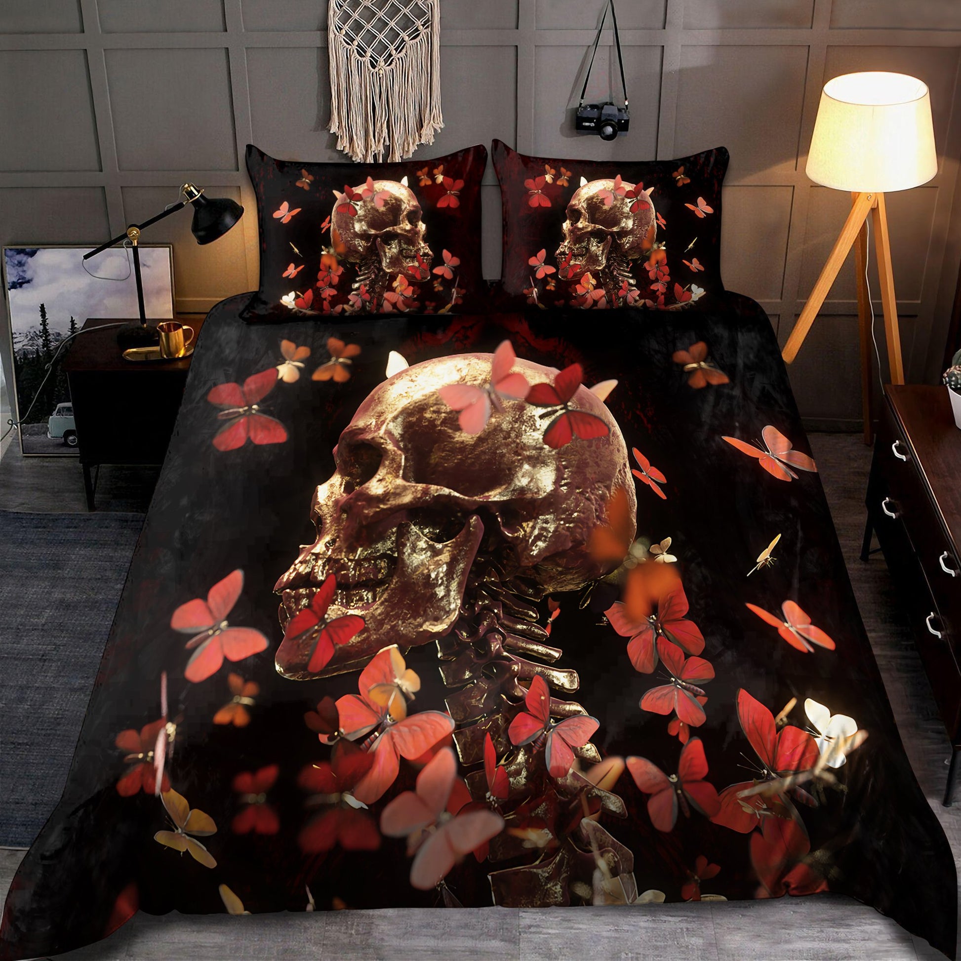 Rose & Skull Art Bedding Set HAC060704-NM-Bedding Set-NM-Twin-Vibe Cosy™
