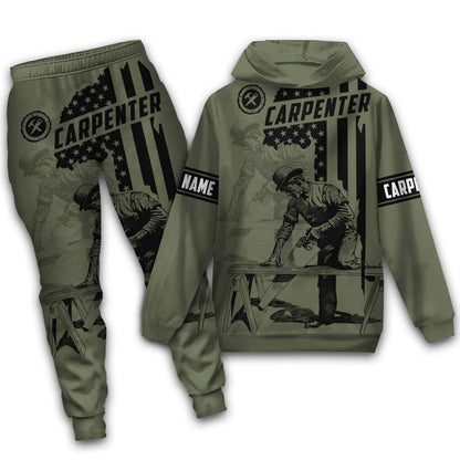 Tmarctee Customized Name Carpenter 3D All Over Printed Combo Hoodie + Sweatpant C14 NTN11092101