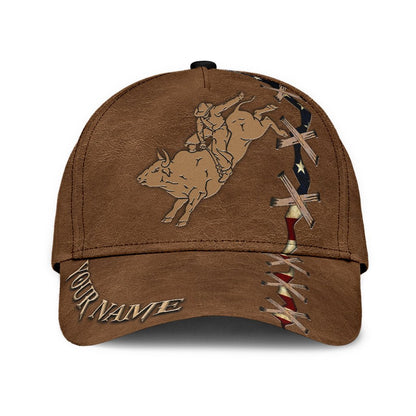 Personalized Name Bull Riding Classic Cap American Bull Rider Ver 3