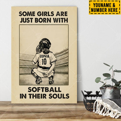 Softball In Their Souls - Canvas
