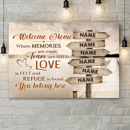 Welcome Home Where Memories Are Made Personalized Canvas Poster Best Gift For Friend