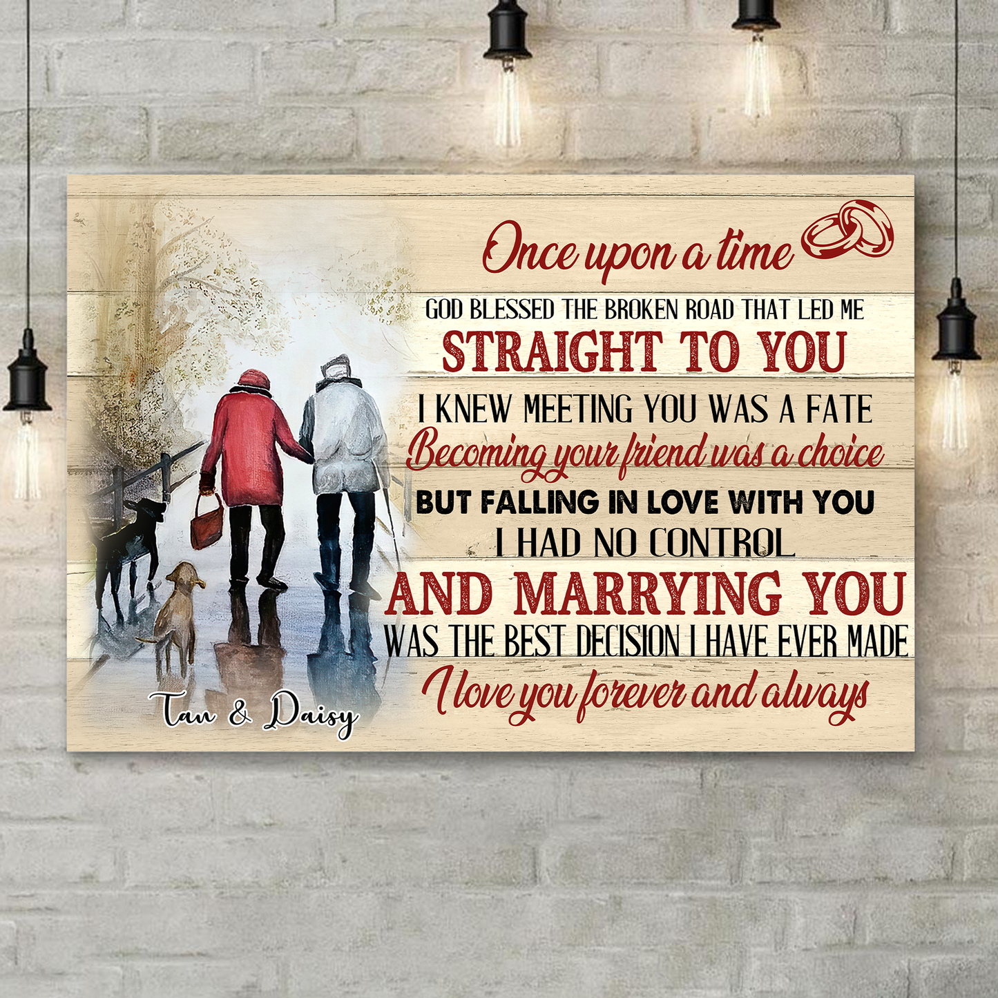 Marrying You Was The Best Decision Customized  Canvas Poster, Best Gifts For Old Couple