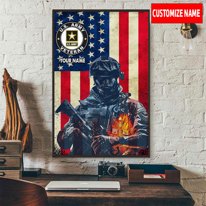 Custom Canvas For United States Army Veteran 3D All Over Printed